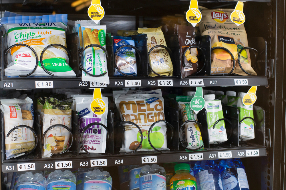 Verona,,italy February,16,,2019:,snack,at,the,vending,machine,in