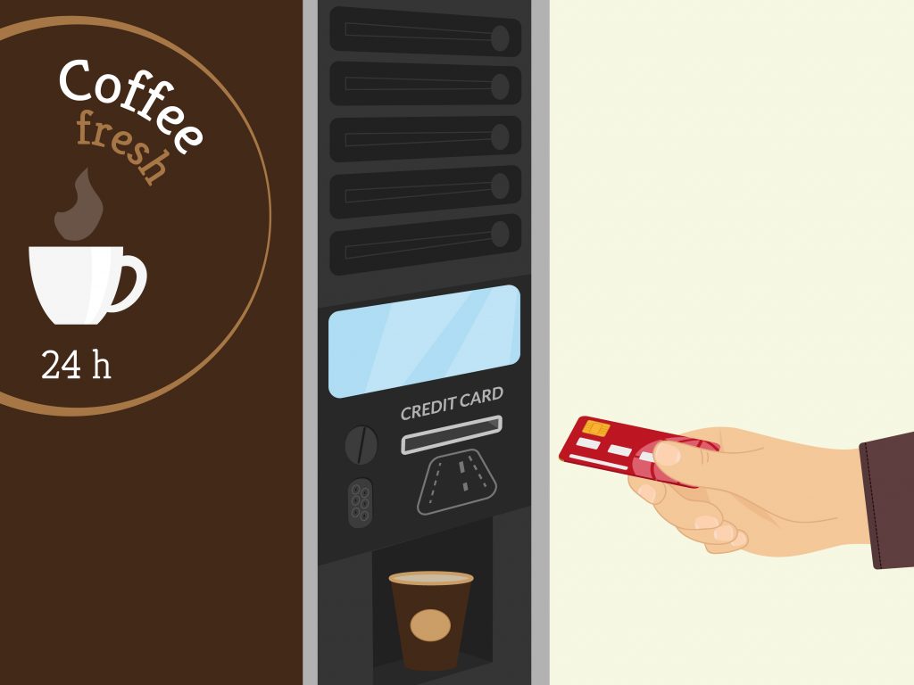 Payment,by,credit,card,for,coffee,at,vending,machine